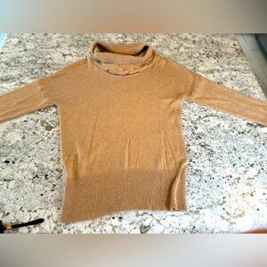 LOFT Tan Wool Blend Cowl Neck Sweater